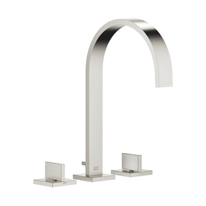 Mem 20.715.782.06 Three-Hole Basin Mixer in Platinum Matt with Individual Rosettes and 200mm Projection