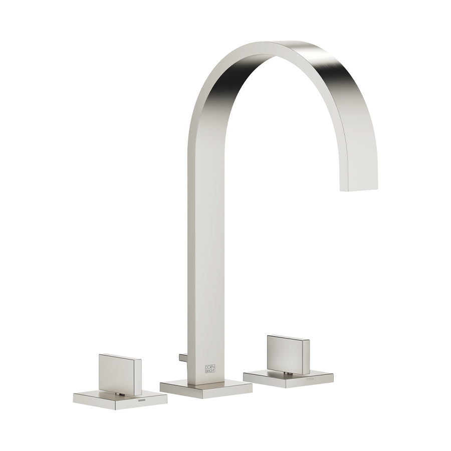 Mem 20.715.782.06 Three-Hole Basin Mixer in Platinum Matt with Individual Rosettes and 200mm Projection