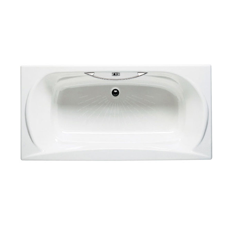 2-32570 Akira Bathtub [鑄鐵浴缸] Without Feet, Made with Integral Headrest & Armrests, One Piece Of C.P. Brass Handgrip and Anti-Slip Base  Size: 1700 X 850 mm   Color: White (Wt)