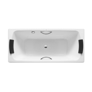 A221250001 (EU) Lun Plus press steel bathtub [鋼板浴缸] w/anti-slip base, handgrips and headrests, size: 1800 x 800 mm, color: white