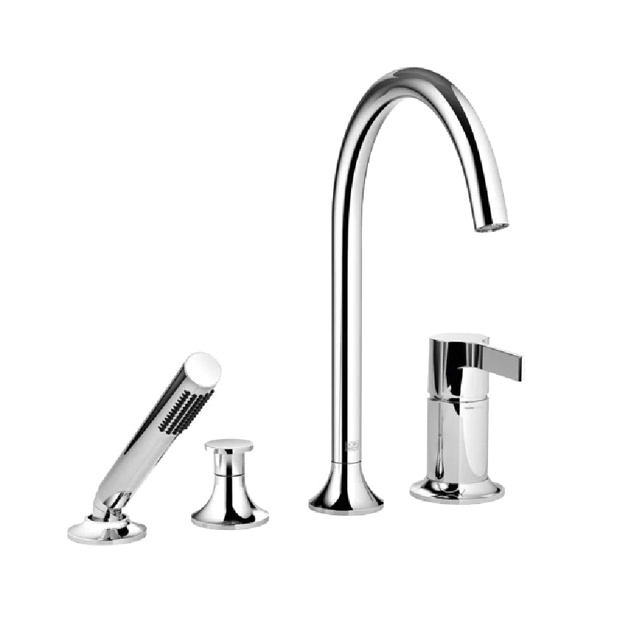 27.532.809.00 deck-mounted bath mixer with diverter and shower set Finish : Chrome Plated