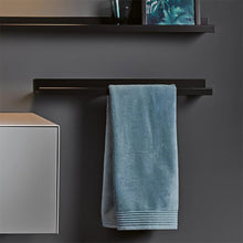 Load image into Gallery viewer, Assist 8272 340 980 AS.800.HT.R shelves 800 x 100 x 50mm in matt black with towel rail on the right
