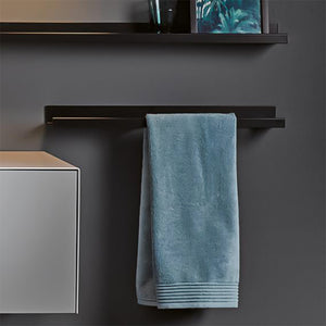 Assist 8272 340 980 AS.800.HT.R shelves 800 x 100 x 50mm in matt black with towel rail on the right
