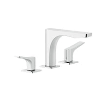 Load image into Gallery viewer, Three-hole basin mixer in chrome with spout, flexible hoses with 3/8&quot; connections, without waste
