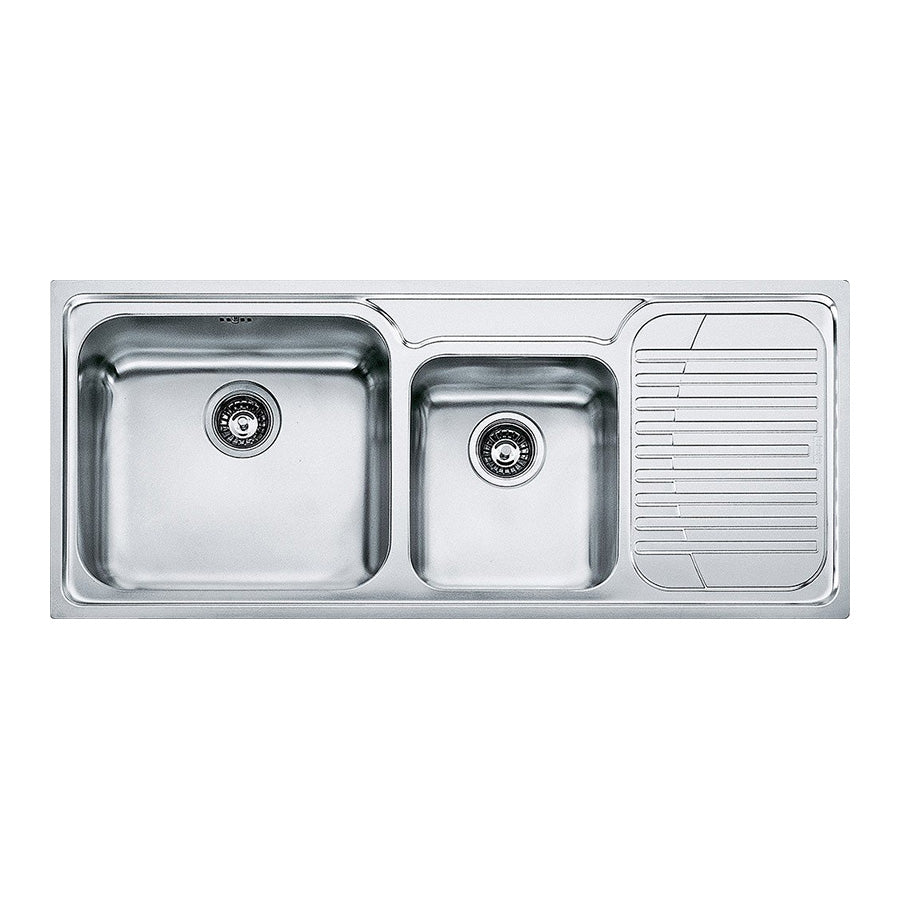 GAX 621 RHD (101.0017.506) Galassia stainless steel deep drawn double sink bowl with waste size: 1160x500x205mm