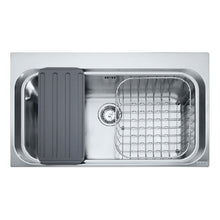 Load image into Gallery viewer, AEX 610-A (101.0199.089) Acquario Line stainless steel single sink bowl 860x510mm with chopping board and basket
