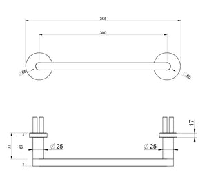 38917.031 300mm grab bar in chrome