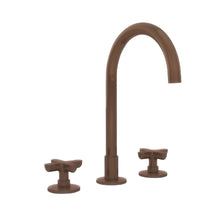 Load image into Gallery viewer, Icona Classic 53 P9 R007 3-hole washbasin mixer in matt copper PVD 
with pop-up waste, with handles
