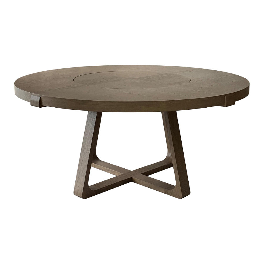 Interlock F2W11CTL16 Table, D1600 x 730h mm, Top Grey oak, Frame Grey oak, with lazy susan