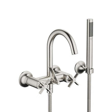 Load image into Gallery viewer, VAIA 25133809-06 Wall-mounted Exposed Twin Handle Bath Mixer w/Handshower Set in Platinum Matt
