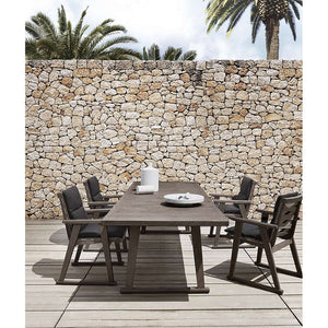 Gio GO58 Outdoor Chairs with Scirocco 2571207 Fabric and Antique Grey Teakwood Frame