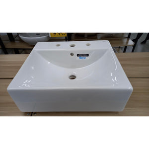 3-2711s  Diverta Semi-Recessed Basin with 3 Holes  Color: White (Wt)