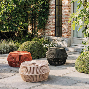Objects Pouf Low in Jasmine Bela Ropes 431 and Limestone Laminate 292