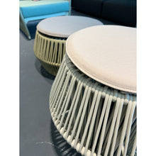 Load image into Gallery viewer, Objects Pouf Low in Jasmine Bela Ropes 431 and Limestone Laminate 292
