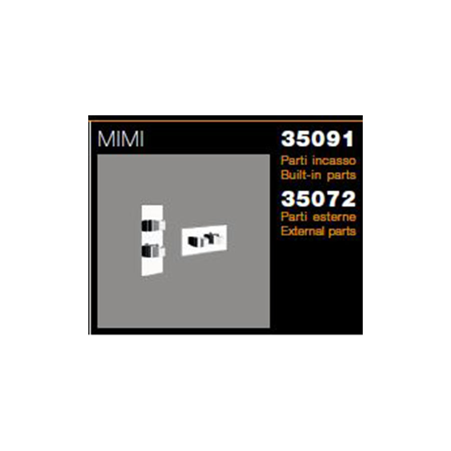 Mimi 35072.142 one-way thermostatic mixer exposed parts for one plate in brushed nickel (concealed parts included)