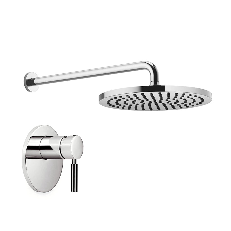 Tara 36.020.979.00 Concealed Single-Lever Mixer in Chrome Without Diverter (concealed parts included) with 28679970-00 Wall-mounted Headshower Dia 300 in Polished Chrome