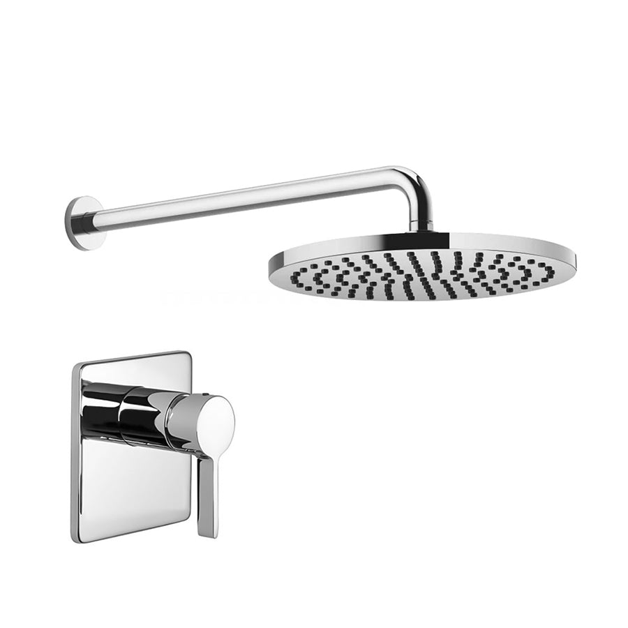 36.015.710.00 LULU X-Stream Single Lever Wall Mounted Shower Mixer in Chrome (concealed parts included) with 28679970-00 Wall-mounted Headshower Dia 300 in Polished Chrome