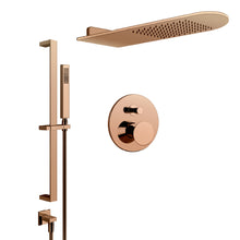 Load image into Gallery viewer, Cono 2-way control with wall mounted head shower and Rettangolo hand shower set
