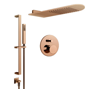 Cono 2-way control with wall mounted head shower and Rettangolo hand shower set