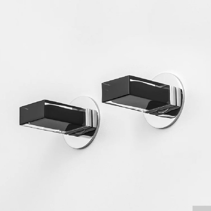Venezia 29 02 6090SB external piece of bathtub and shower mixer  in chrome with 1900 6090A built-in piece & 29 02 5848c5 Handle Made Of Murano Glass in Black and Chrome [1 pair]