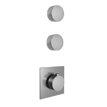 Load image into Gallery viewer, Af/21 Fukasawa 2793a402b External Parts in Brushed Stainless Steel 
for Built-In Bath and Shower Thermostatic with Two Volume Control  &amp; 1700a402a Internal Piece

