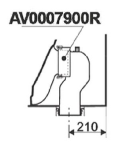 Elbow Outlet Connector 210mm bottom outlet